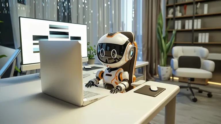 AI bild av robot som söker på nätet