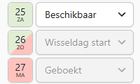 WP Booking System - availability