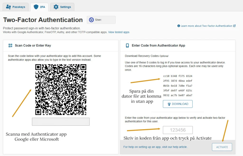 Wordfence 2-stegsverifiering-authenticator